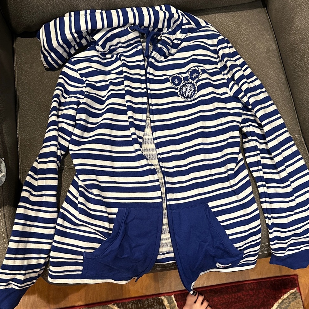 Disney Blue and White Striped Women's Jacket